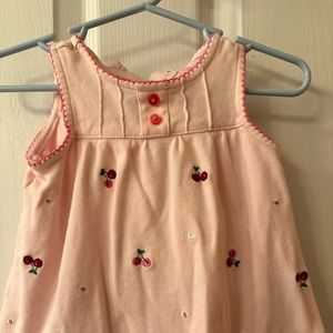 2 Carters Spring/summer bubble suits 6 month, pink cherry and purple frog